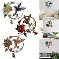 thumbnail image 2 of hengsof Lovely Round metal Hummingbird and Flower wall Art Decor, Fence Decorations Outdoor Hanging Decor for Patio Bedroom Living Room Garden Yard, 2 of 2