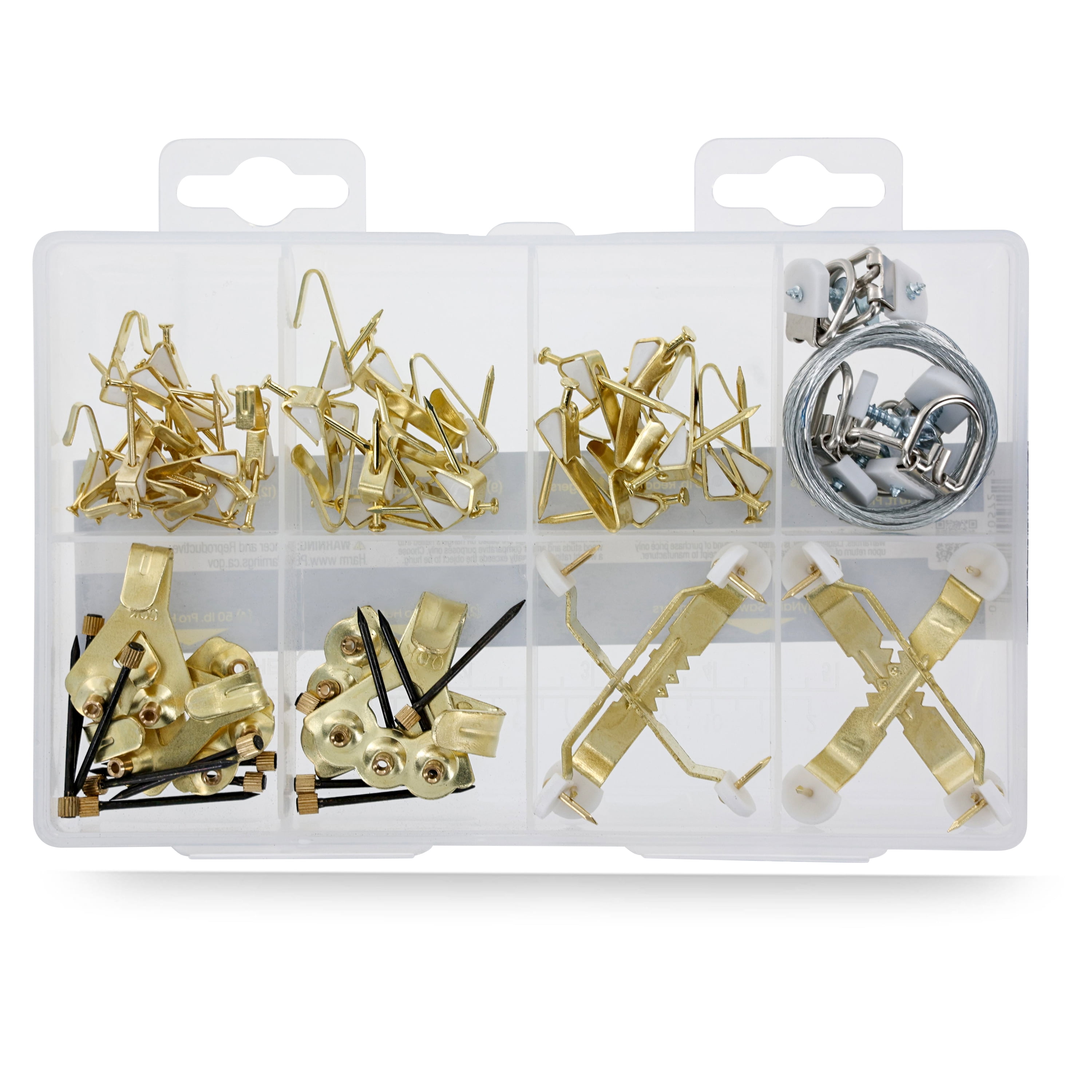 Ook Professional Picture Hanging Kit, ReadyNail, 1-100 lbs, Steel, Brass, Gold, 48 pack