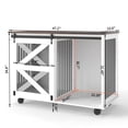 thumbnail image 5 of 47.2" Mobile Dog Crate with Flip-Top Feeding Door, Dual-Access & 5 Caster System (2 Locking), Side Hooks, 5 of 14