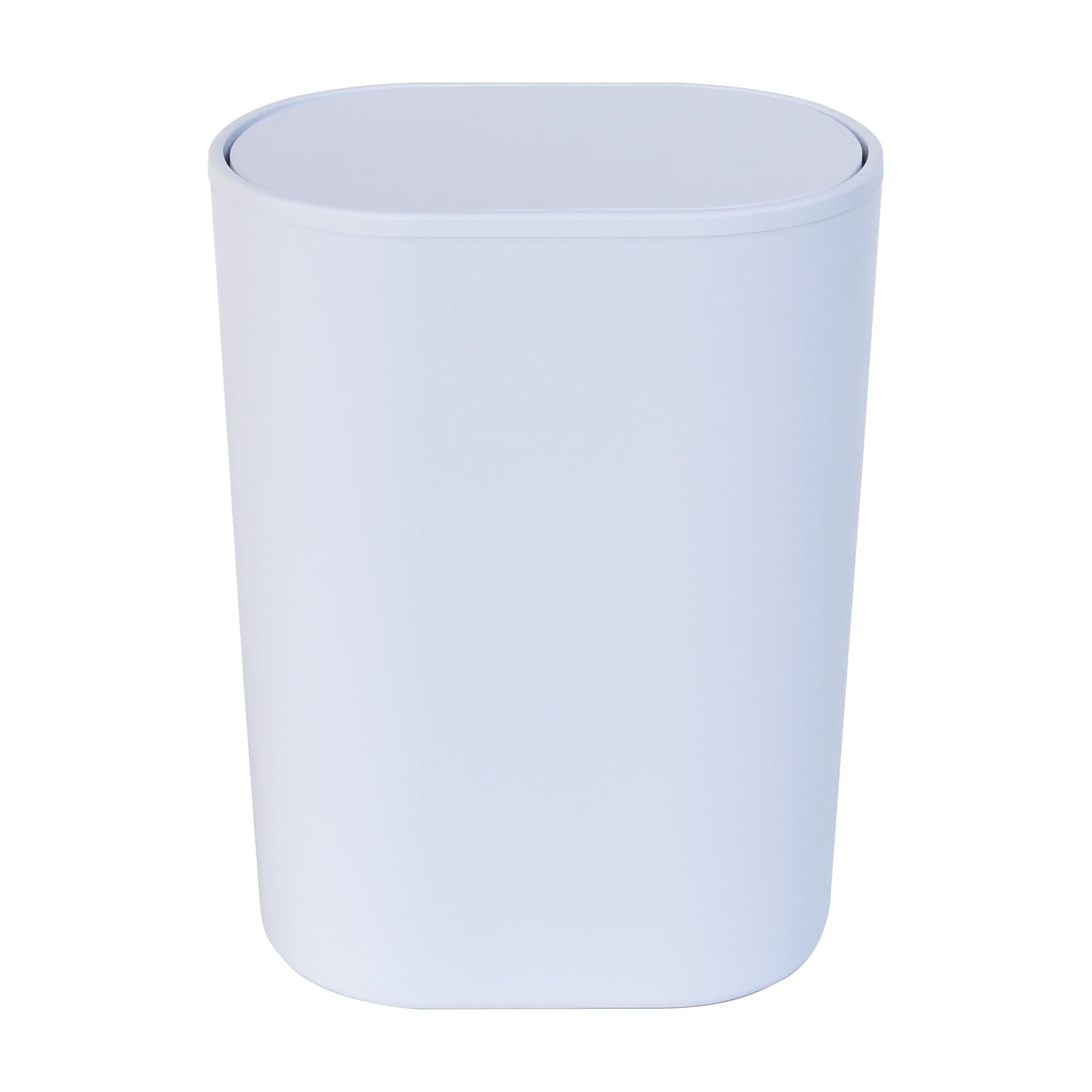 Mainstays Flip Top Plastic Trash Can, White