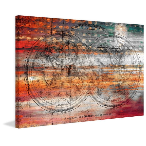 Parvez Taj Mhmp-270-C-30 20" X 30" "Old World Red" Art Print On Stretched Canvas