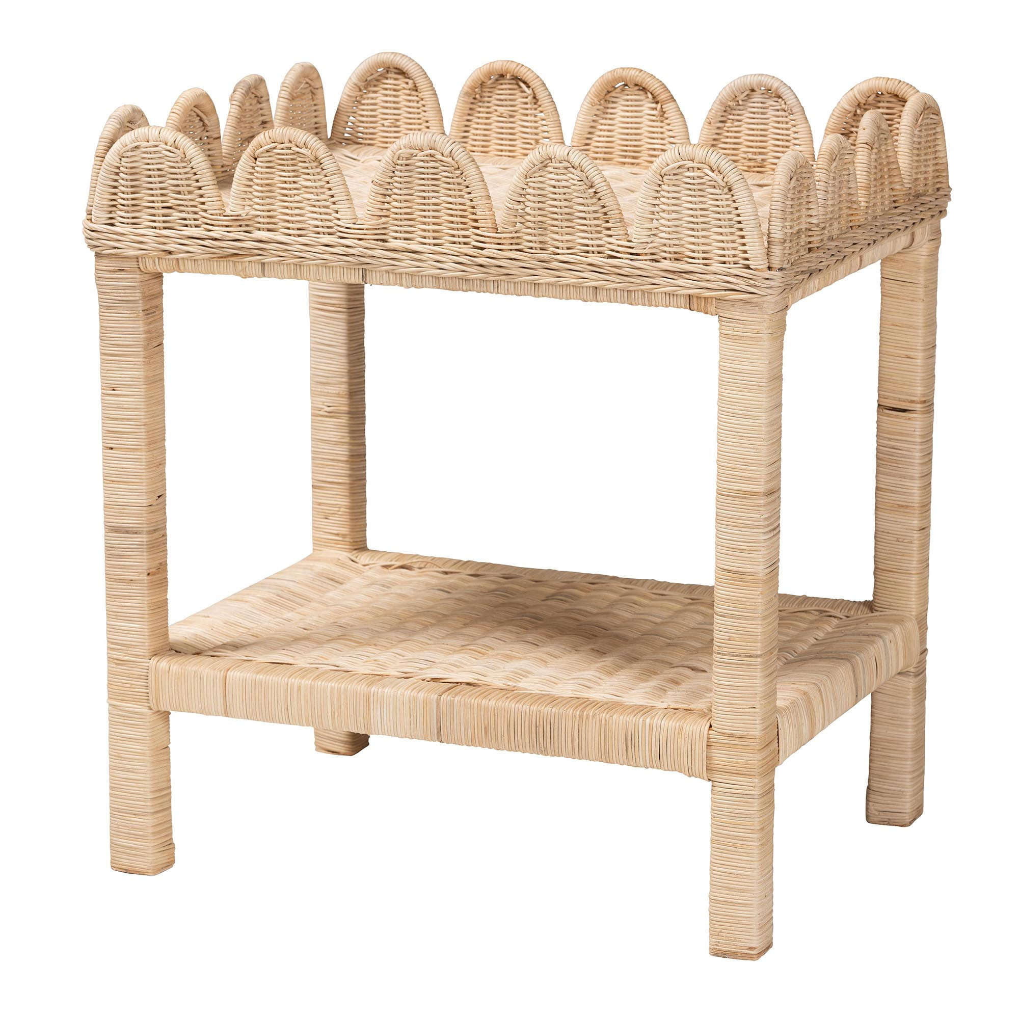 bali & pari Sumana Boho Side Table, 2-Tier, Natural