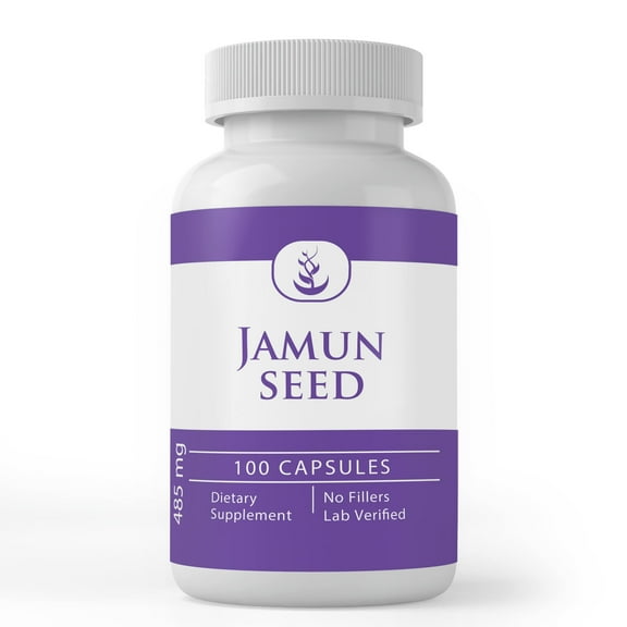 PURE ORIGINAL INGREDIENTS Jamun Seed Capsules 100 Capsules Always Pure, No Additives Or Fillers, Lab Verified