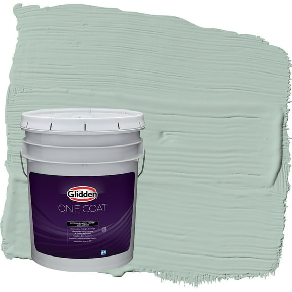 Glidden One Coat Aquamarine Dream / Blue Satin Exterior Paint with Primer, 5 Gallon