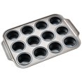 thumbnail image 3 of WNFJR Silicone Muffin Pan, 12 Cups Mini Muffin Pans with Metal Frame Nonstick Press to Easily Pop Out for Baking Homemade Muffins, Breads, Cupcakes, 3 of 4