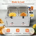thumbnail image 3 of ChicHomey ​​Commercial Double Tank Gas Deep Fryer,12L Large Capacity, Stainless Steel,Adjustable Firepower,for Restaurant or Home Use, 3 of 11