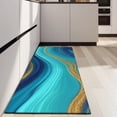 thumbnail image 4 of Blue Gold Marble Pattern Kitchen Rug Mat,Kitchen Runner Rugs Non Skid Washable,Decorative Kitchen Floor Mats for Kitchen,Sink,Laundry,17"X47", 4 of 5