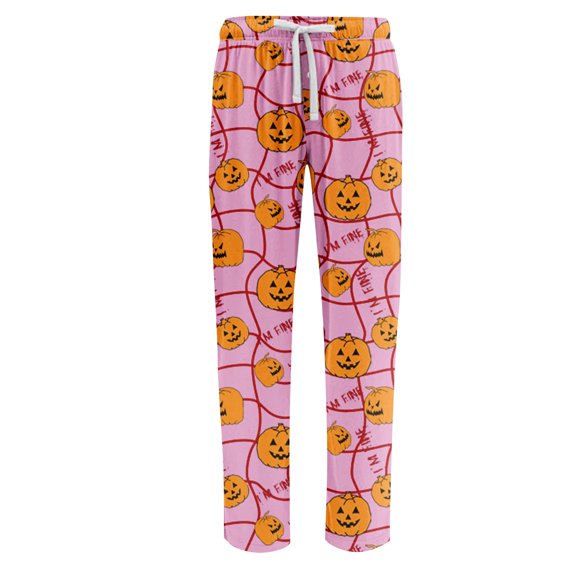 Domuza Mens Halloween Pajamas Pants Casual Stretch Waist Drawstring Jogger Pj Pants Spooky Novelty Graphics Lightweight Comfy Lounge Sleepwear