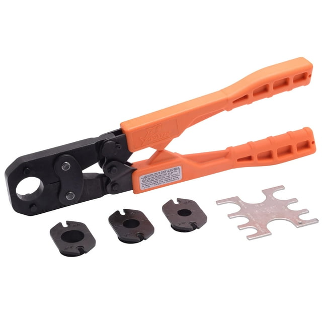 Crimp Tool SharkBite 23100, PEX, 3/8 pulgadas, con kit de cabezales múltiples