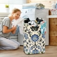 thumbnail image 5 of Yayeee Freestanding Laundry Hamper with Handle Collapsible Large Storage Basket for Clothes, Blue Floral, 5 of 7
