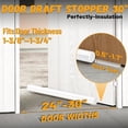 thumbnail image 3 of Large Door Draft Stopper 30 Inch for Small Size Bedroom Door Fits 0.5 to 1.7" Gaps White Under Door Draft Blocker Doors Seal Gap Draft Guard for Bottom of Doors, 3 of 3