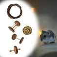thumbnail image 4 of Juguetes de conejillo de de madera, bolas tejidas de zanahoria y maíz, A Yuyangstore Juguetes de madera para hámster, 4 of 8