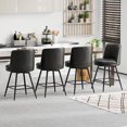 thumbnail image 3 of Zimtown Modern Barstools, 26" Counter Height Swivel Bar Stools Set with Cushion for Kitchen Island, Dining Room, Bar Chairs, Black, 3 of 7