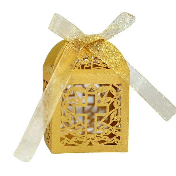 Cajas de regalo Bewildely 50 piezas para galletas dulces decorativas Oro