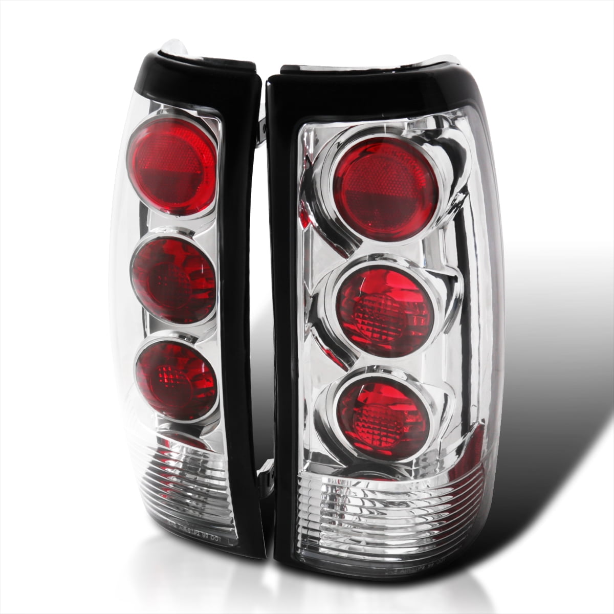 Right Pair Spec-D Tuning Black Housing Clear Lens Tail Lights for 1999-2002 Chevy Chevrolet Silverado/Sierra Taillights Assembly Left 