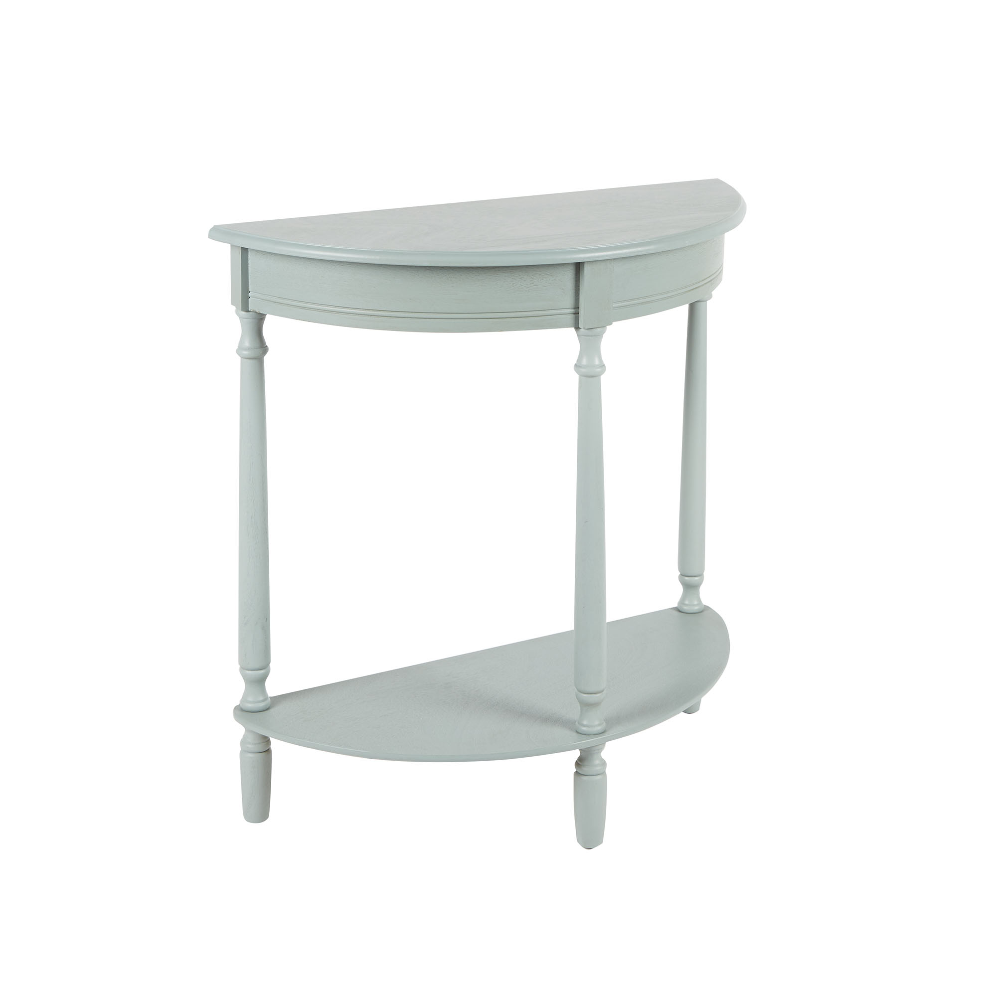 Simplify Half Round Wood Accent Table, Antique Iced Blue
