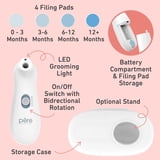 Zibuyu Electric Baby Nail Cutter with LED and 7 Grinder Bit, (Without Battery)