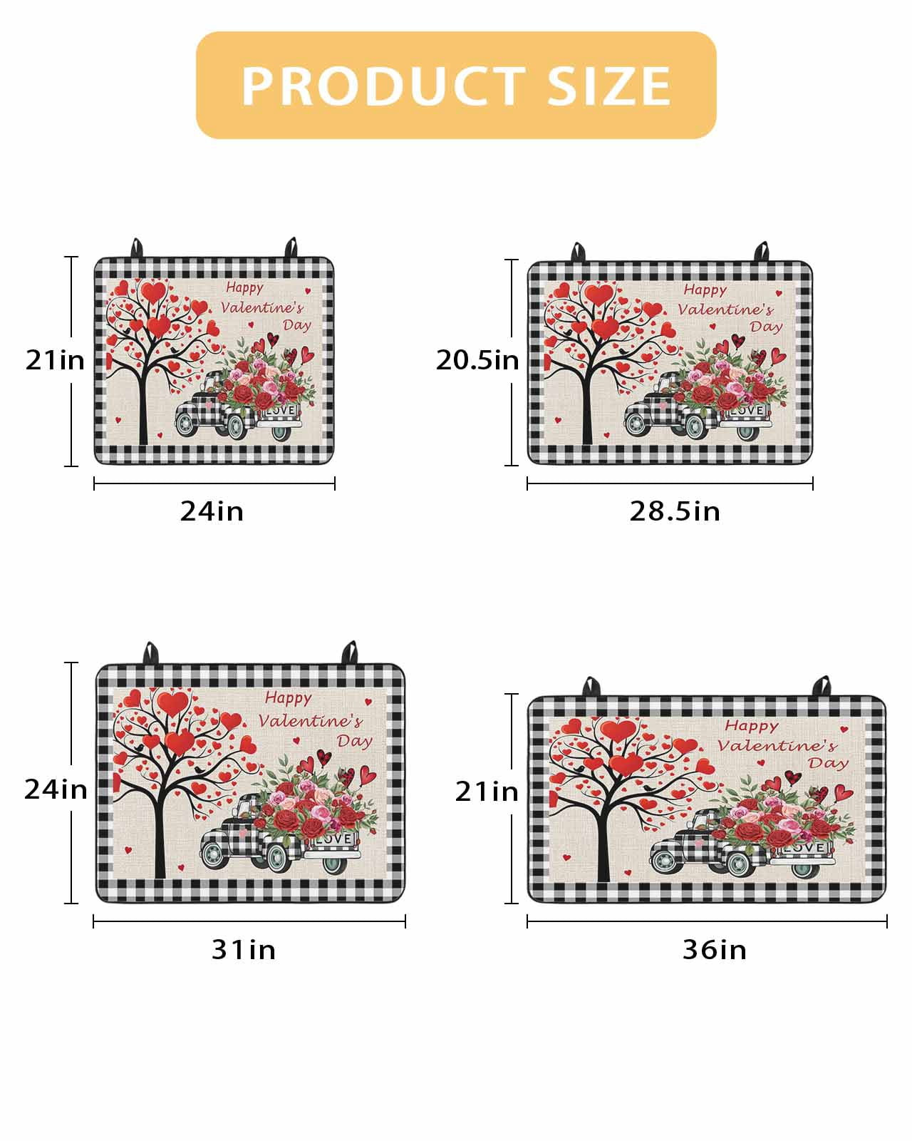 Large Induction Cooktop Protector Mat Valentine's Day Stove Top Covers for Electric Stove, Love Heart Roses Black White Plaid Romantic Rustic Decorative Stove Burner Cover Mats, Glass Top Stove Cover