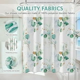 Dznils White Fabric Shower Curtain, Watercolor Green Eucalyptus Floral ...