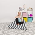thumbnail image 2 of Posh Creations Bean Bag Stuffable Cover - Toy Organizer, Canvas Cover, Kids, 4 ft, Gray Stripes, 2 of 3