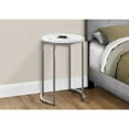 thumbnail image 4 of Accent Table Side Round End Lamp Bedroom Metal White Marble Look, 4 of 11