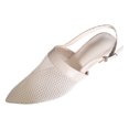 thumbnail image 1 of Bmisegm Ladies Simple Solid Colour Mesh Hollow Out Breathable Pointed Toe Fine Heel Sandals High Heels Large Size Sandals Womens Sandals Summer White 8.5, 1 of 9