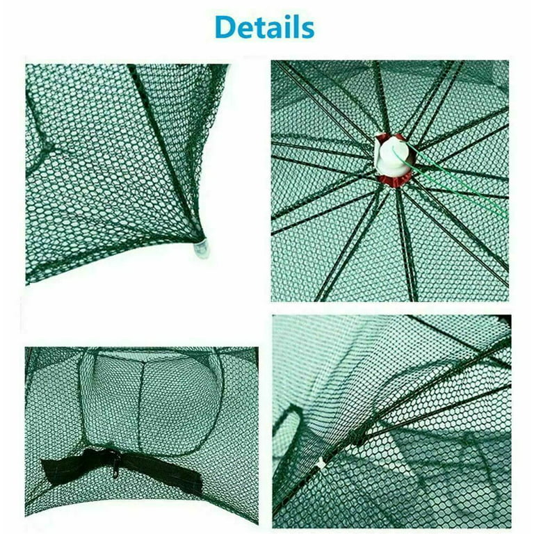 Crawfish TrapCrab Fish Trap,Foldable Fishing Bait Trap Cast Net Cage for  Catching Small Bait Fish Eels Crab Lobster Minnows Shrimp