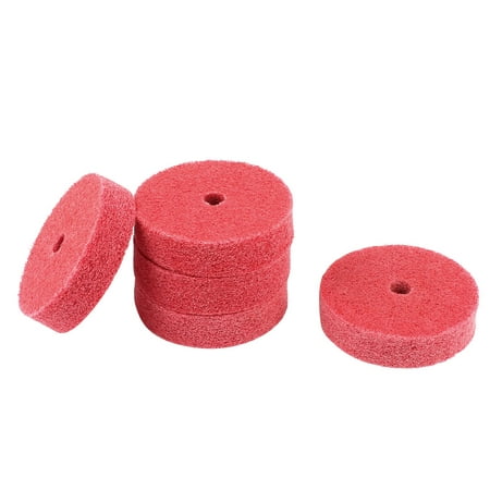 

5 Pcs Red Round Nylon Abrasive Polishing Buffing Wheel Disc 75mm x 20mm
