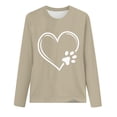 thumbnail image 4 of hxobax Paw Heart Print Tshirts for Women Trendy Fall Tops Crewneck Long Sleeve Tunic Basic Tee Shirt, 4 of 5