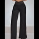 thumbnail image 5 of Pantalones Acampanados con Cinturón para Mujer, Estilo Informal, de Cintura Alta y Pierna . Negro XXL, 5 of 7