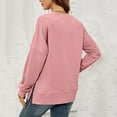 thumbnail image 2 of Vedolay Cute Tops for Women Women's 2023 Fall Fashion 2023 Long Sleeve Pullover Tops Casual Crewneck Sweatshirts,Pink XL, 2 of 4