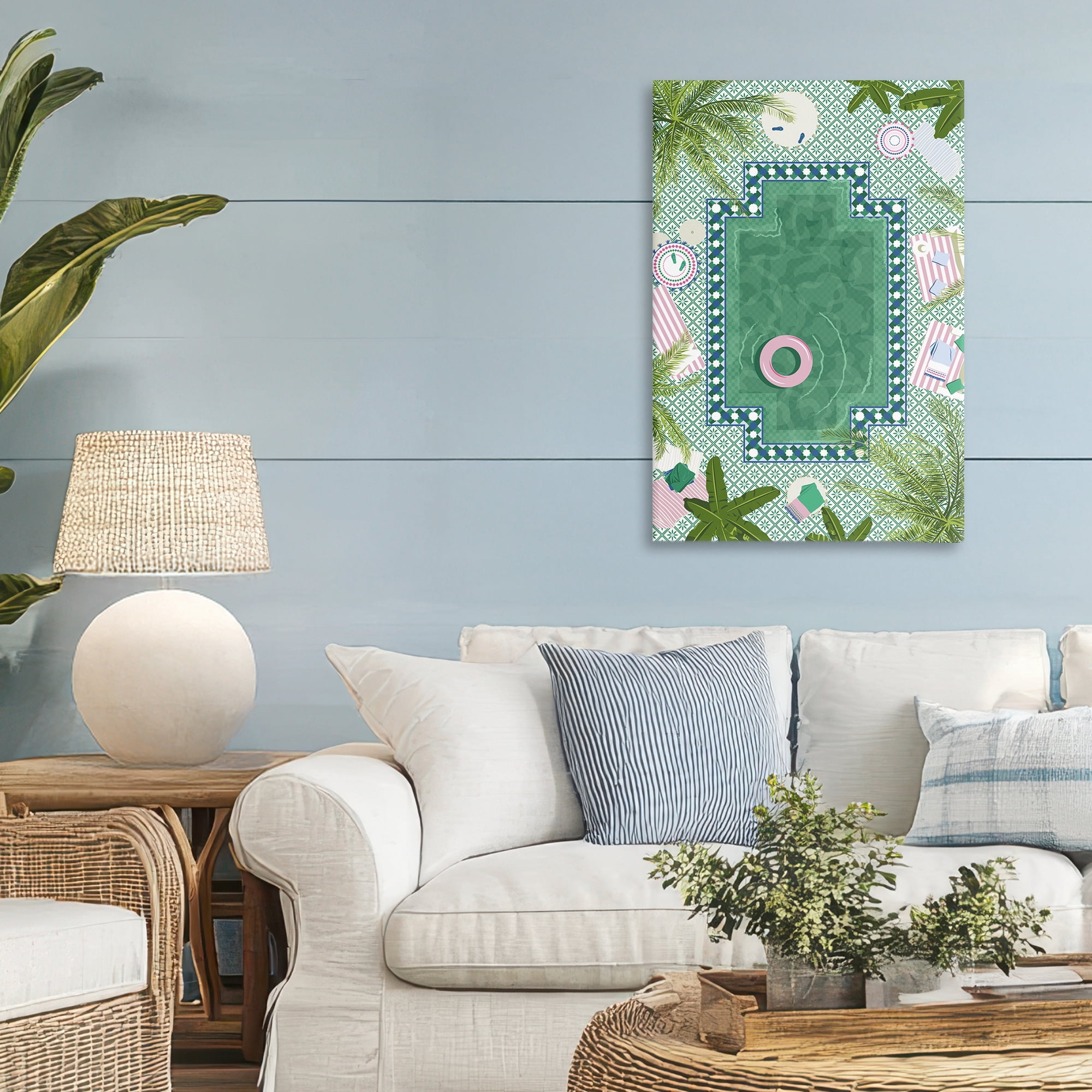 Stupell Industries Morocco Riad Pool Canvas Wall Art, design by Vero Illustrates