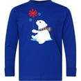 thumbnail image 3 of Inktastic Polar Bear, Bear with Scarf, Cute Bear, Snowflakes Long Sleeve Youth T-Shirt, 3 of 5