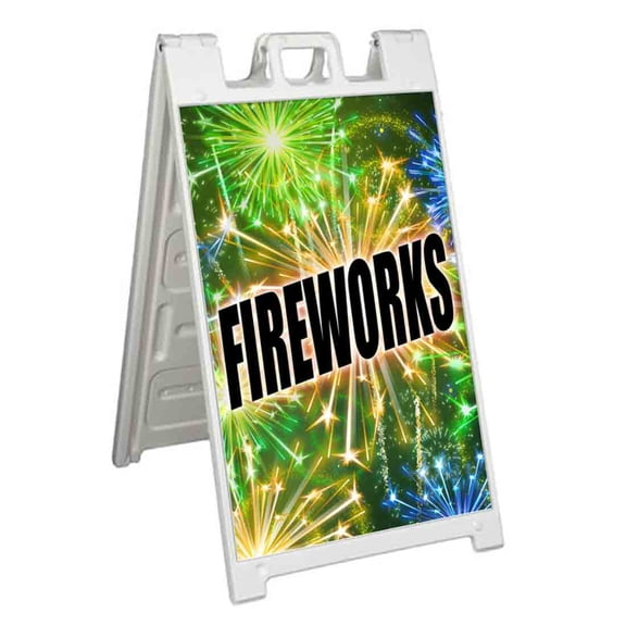 Fireworks (24" X 36") Standard A-Frame Signicade, Includes Decal Applied To Stand