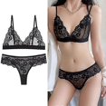 thumbnail image 1 of Ropa interior sexy para mujer, de encaje fruncido, estilo francés, sin aro de acero y sin esponja., 1 of 3