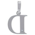 thumbnail image 2 of 925 Sterling Silver Unisex Cubic Zirconia Plain Letter Name Personalized Monogram Initial Alphabet D Charm Pendant Neckl, 2 of 2