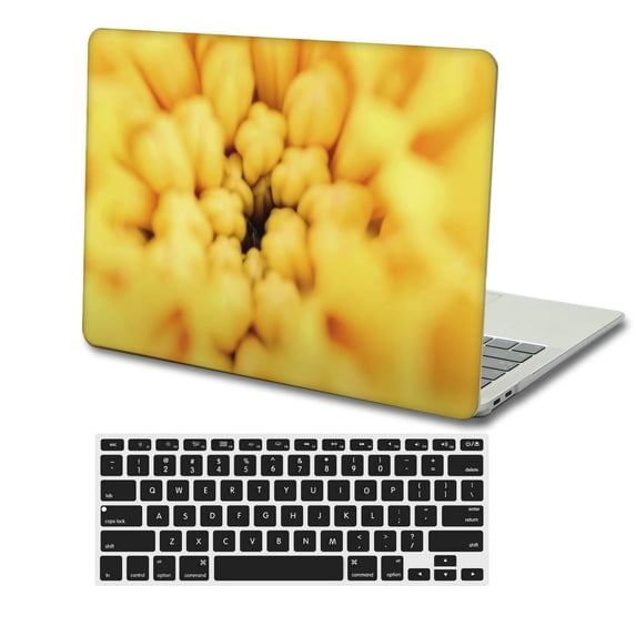 KSK KAISHEK Hard Shell Cover Only Compatible 2022/2021/2020/2019/2018 Release New MacBook Air 13 inchs with Touch ID USB Type-C Model: A1932 A2179 A2337 m1 Flower 0641 + Black Keyboard Cover