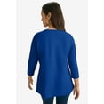 thumbnail image 3 of Jessica London Women's Plus Size Stretch Cotton Notch Neck Tunic, 3 of 5