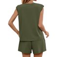 thumbnail image 3 of Women 2 Pieces Sleeveless Sets Solid Color Tank Tops and Short Lounge Sets, 3 of 6