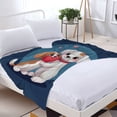 thumbnail image 3 of Cozy Flannel Blanket with Adorable Cartoon Dogs Embracing Perfect for Sofa Travel Bed and Chair - Soft Warm and Durable, 3 of 7