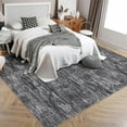 thumbnail image 2 of 10x13 Washable Non-Slip Modern Abstract Area Rug, Stain Resistant, Large Contemporary Accent Floor Carpet, Foldable, Dark Grey., 2 of 9