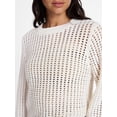thumbnail image 5 of Time and Tru Women’s Textured Cotton Sweater with Long Sleeves, Lightweight, Sizes XS-XXXL, 5 of 6