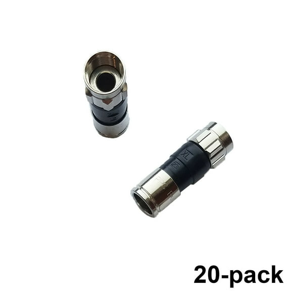 PPC EX6XL Plus Universal RG-6 Coaxial Compression Connector Cable - 20 Pack
