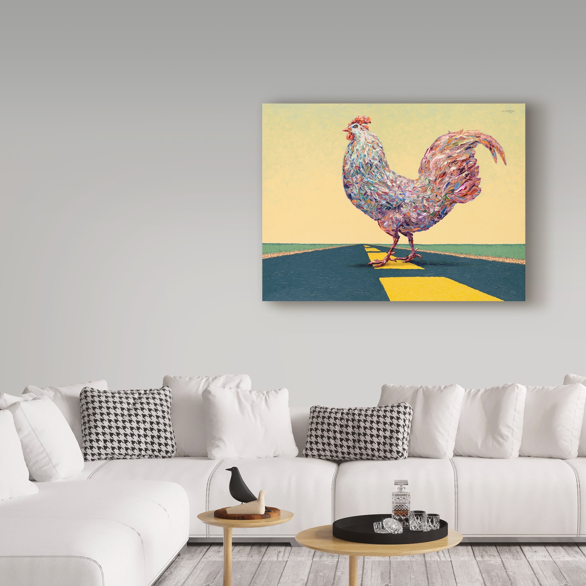 Trademark Fine Art 'Crossing Chicken' Canvas Art by James W. Johnson