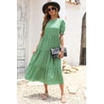 thumbnail image 2 of Vestido PRETTYGARDEN Floral Boho Manga Abullonada Midi XL Verde, 2 of 7