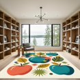thumbnail image 2 of ODIKA 8'x10' Machine Washable Non-Slip Area Rug, Graphic Teal High Traffic Rug, Blue, 1181318, 2 of 7