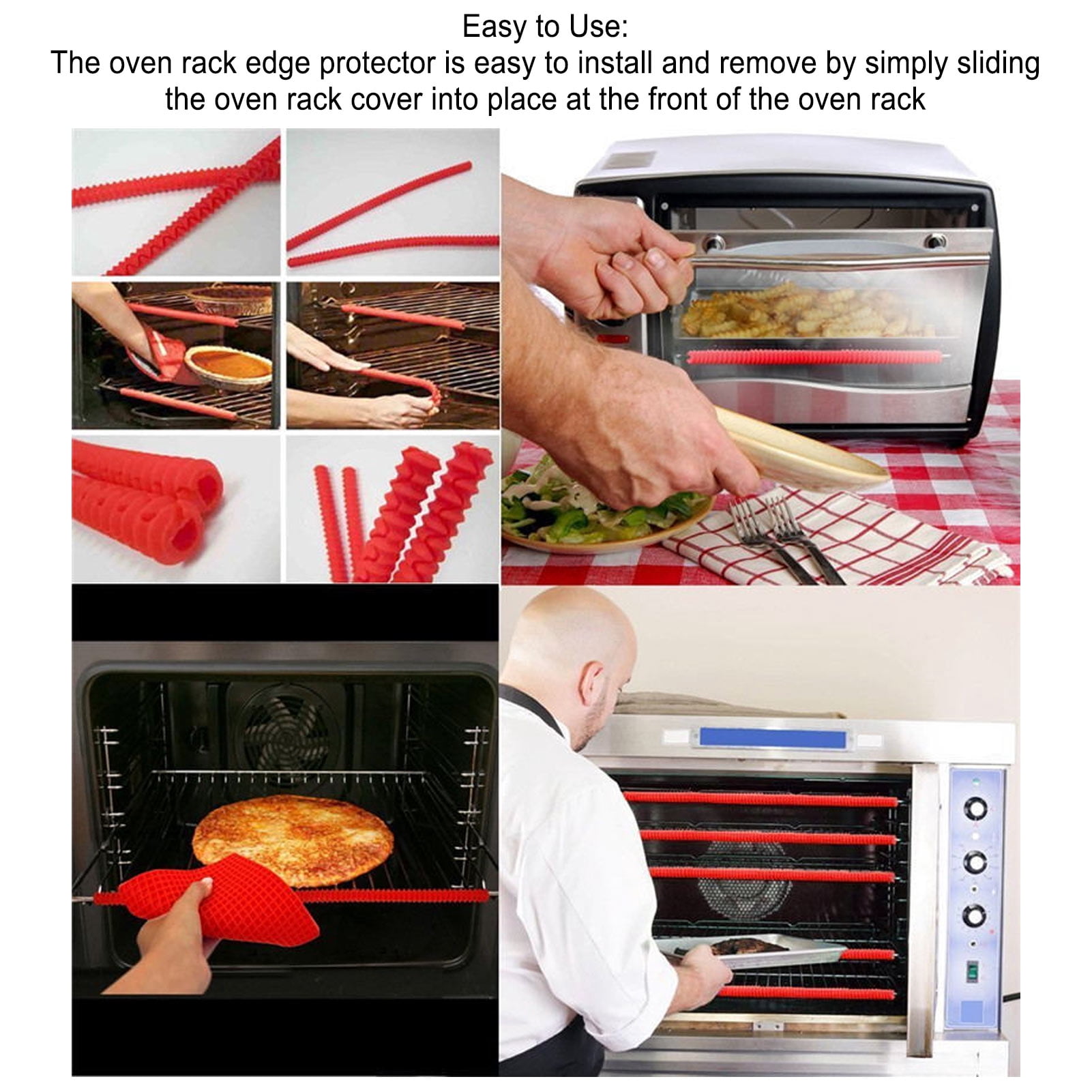 Oven Shelf Rack Guard, 4PCS Silicone Oven Rack Protector Against Burn Heat resis tant  For Restaurant