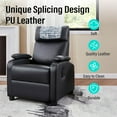 thumbnail image 5 of Recliner Chair, PU Leather Recliner, Adjustable Footrest and Backrest Recliner with Cup Holder, Padded Armrests, Waterproof and Stain-Resistant, Solid Steel Frame, Easy Assembly, Black, 5 of 9
