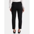 thumbnail image 3 of Time and Tru Women's Slim Straight Ponte Knit Dress Pants, 27” Inseam, Sizes XS-XXL, 3 of 5