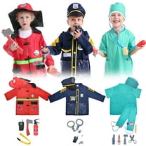 Toptie Kids Career Costumes Set of 3, Fireman Police Officer Surgeon for Halloween Party